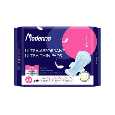 Un bon prix. Protections ultra minces organiques de coton de bande de Chip Sanitary Pads Blue Printing d'anion de femmes en ligne