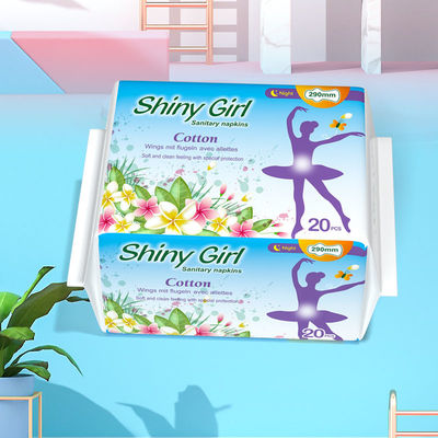 Protections sanitaires de coton organique naturel respirable jetable de serviette hygiénique d'anion