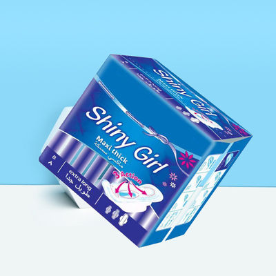 Un bon prix. Servette hygiénique jetable blanche à copeaux bleus non tissée pour usage menstruel en ligne