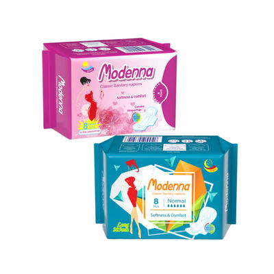 Un bon prix. Servette hygiénique blanche ailée avec coton respirant Des modèles personnalisés et parfum en ligne